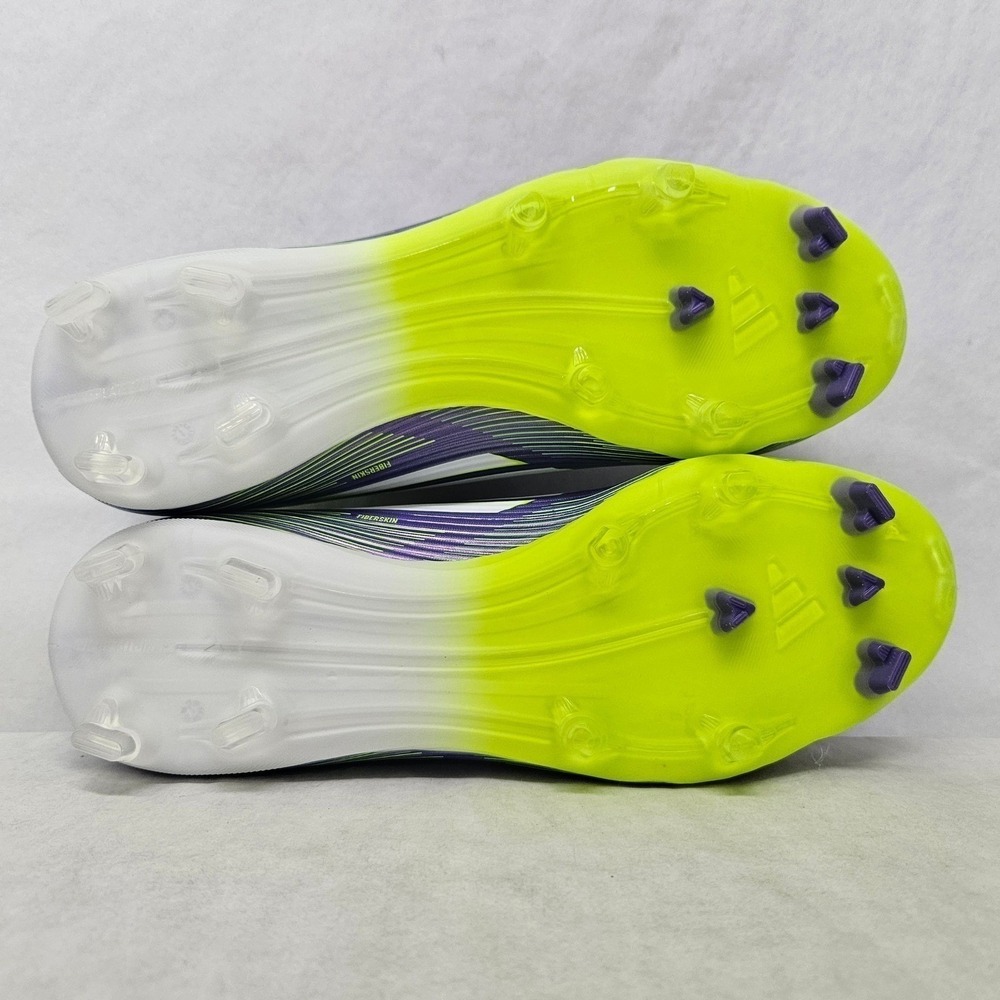 Adidas F50 League FG/MG Soccer Cleats JI0003 Purple Lucid Lemon Mens Size 10.5 - Picture 7 of 10